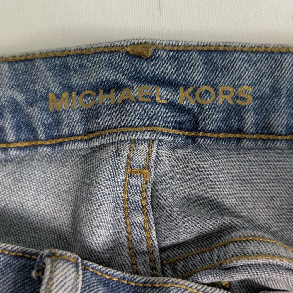 Michael Kors Women's Selma Flare High Rise Blue Jeans Slim Through Hip Sz 14 - Picture 15 of 15